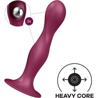 Satisfyer - Double Ball-R Dildo Silicone Burgundy - Versatile Pleasure