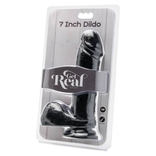 18 Cm Black Realistic Dildo with Balls - Get Real