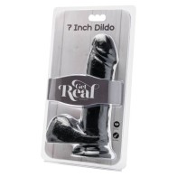 18 Cm Black Realistic Dildo with Balls - Get Real