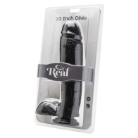 Dildo 25,5 Cm Con Testículos Negro para la Satisfacción Definitiva
