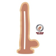 Dual Density Dildo 18 Cm Con Testículos Natural
