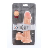 Dual Density Dildo 18 Cm Con Testículos Natural
