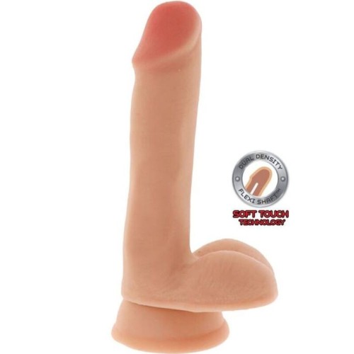 Dual Density Dildo 17 Cm Natural - Realistic Suction Toy