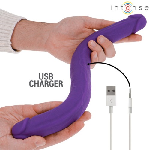 Intense - Gunter Dildo Doble Vibrador 40 Cm Morado - Doble Estimulación