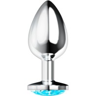 Ohmama Anal Plug with Blue Crystal - Elegant Pleasure