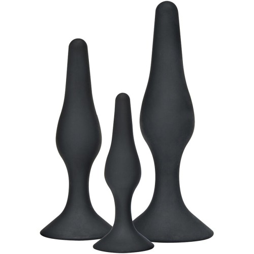 Kit Curvy Companions Plug Anal 3 Piezas Negro para Placer Mejorado