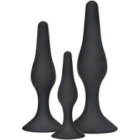 Curvy Companions Anal Play Kit 3 Pieces Black for Enhanced Pleasure