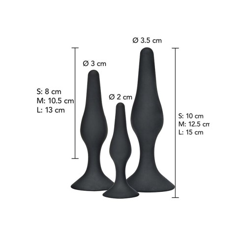 Curvy Companions Anal Play Kit 3 Pieces Black for Enhanced Pleasure