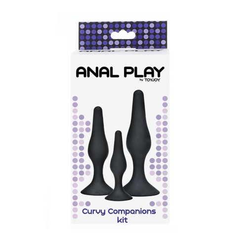 Curvy Companions Anal Play Kit 3 Pieces Black for Enhanced Pleasure