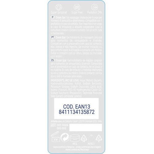 Control 2-in-1 Massage Gel Mediterranean Sea for Sensual Pleasure 200 ml