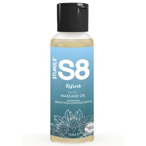 S8 Refresh Aceite de Masaje Algodón 125 ml - Serenidad en una botella