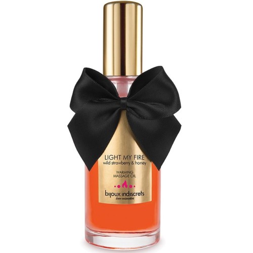 Bijoux Heat Effect Massage Oil - Strawberry Aroma