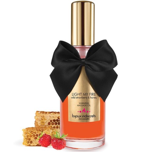 Bijoux Heat Effect Massage Oil - Strawberry Aroma