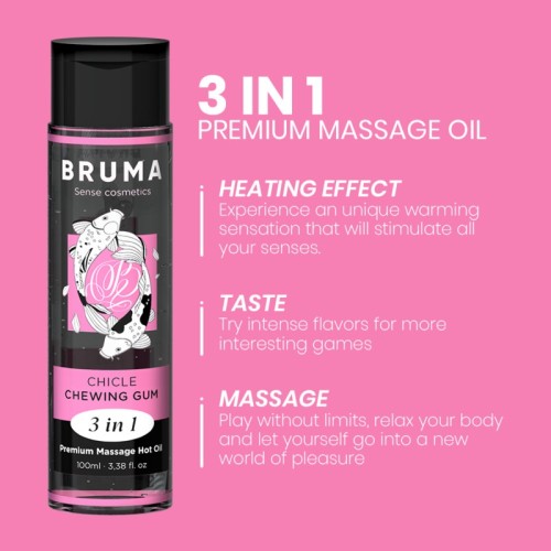 Premium Warming Massage Oil 3-in-1 - Bubblegum Flavor