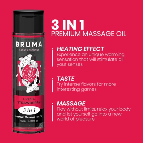 BRUMA Premium Warming Massage Oil Strawberry 3 in 1 - 100ml