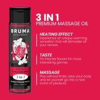 BRUMA Premium Warming Massage Oil Strawberry 3 in 1 - 100ml