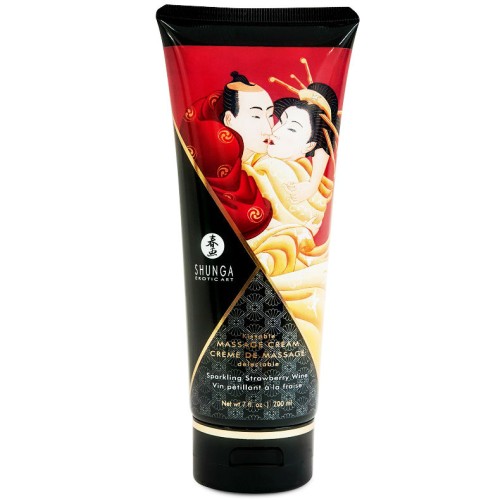 Shunga Strawberry and Champagne Massage Cream - Sensual Experience