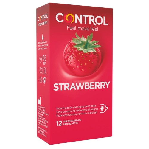 Control Adapta Strawberry Condoms - 12 Units for Natural Experience