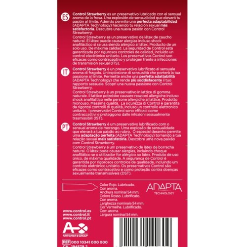 Control Adapta Strawberry Condoms - 12 Units for Natural Experience