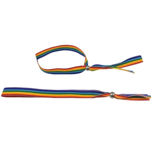 Pride Silver Bead Bracelet LGBT Flag