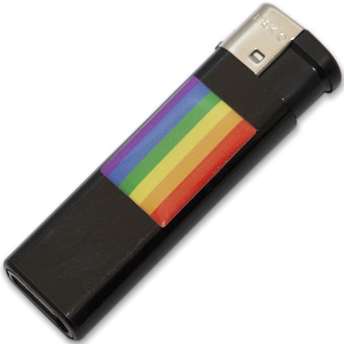 LGBT Flag Black Rechargeable Lighter