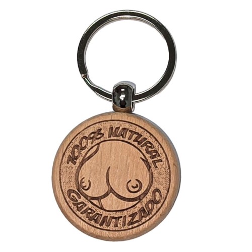 Wooden Keychain Breast Gift Fun Accessory