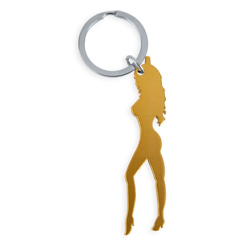 Keychain with Beer Opener in Woman Silhouette