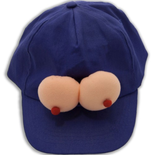 Fun Blue Cap with Breasts for Parties