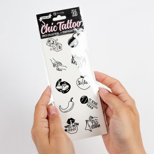 Secret Play Set of 10 Temporary Tattoos - Spicy Collection