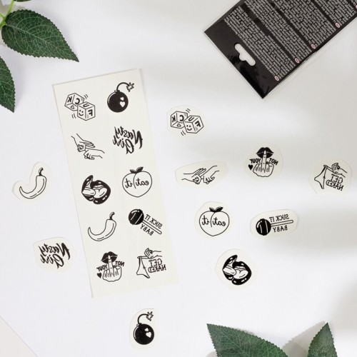 Secret Play - Set De 10 Tattoos Temporales - Spicy Collection