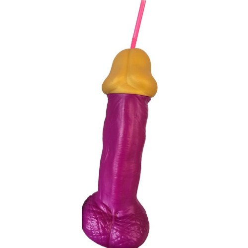 Fuchsia Penis-Shaped Plastic Cup for Fun Parties