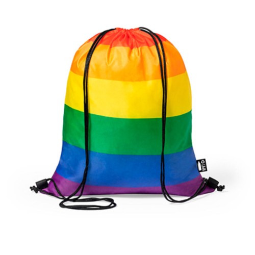 Stylish Rainbow Flag Drawstring Backpack