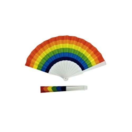 Rainbow Flag Wooden Fan - Stylish Accessory