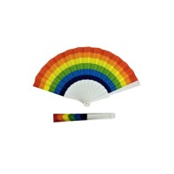 Rainbow Flag Wooden Fan - Stylish Accessory