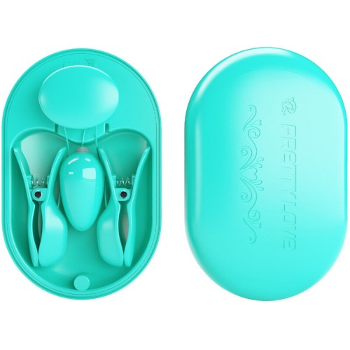 Pretty Love Nipple Electro Stimulation Clamps Blue