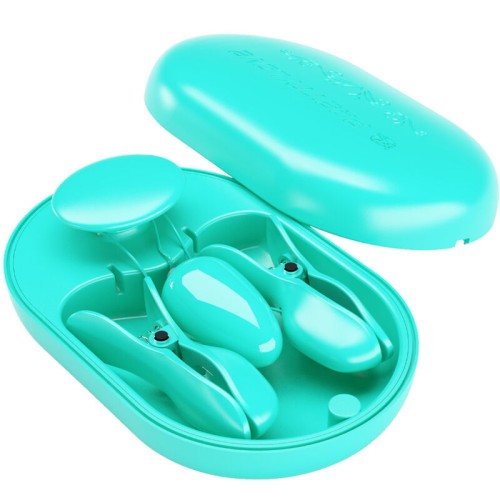 Pretty Love Nipple Electro Stimulation Clamps Blue