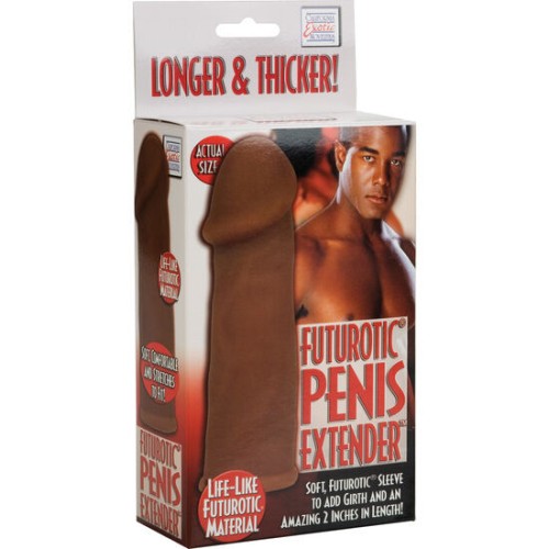 Futuristic Brown Penis Extension Sleeve - Enhance Pleasure