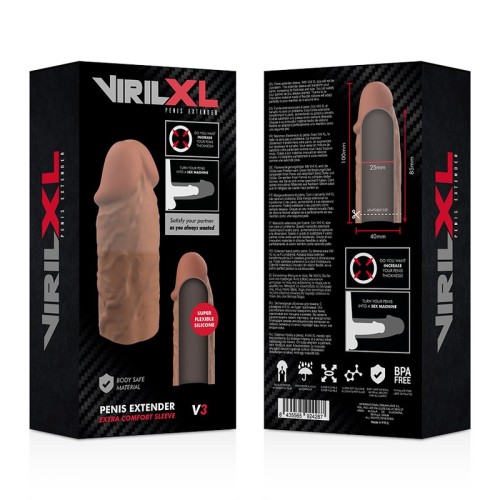 Extensión De Pene De Silicona Líquida V3 Marrón Para Placer Definitivo