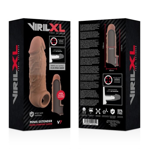 Liquid Silicone V7 Penis Extension Brown