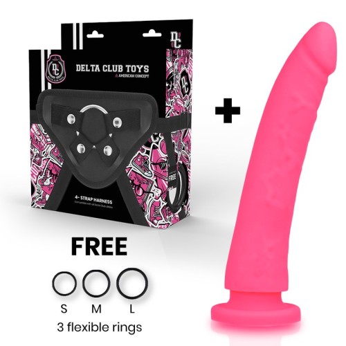 Delta Club Harness with Silicone Dildo for Couples