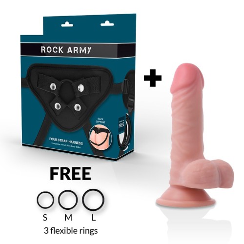 Rockarmy Dual Density Panzer Dildo with Harness for Realistic Pleasure