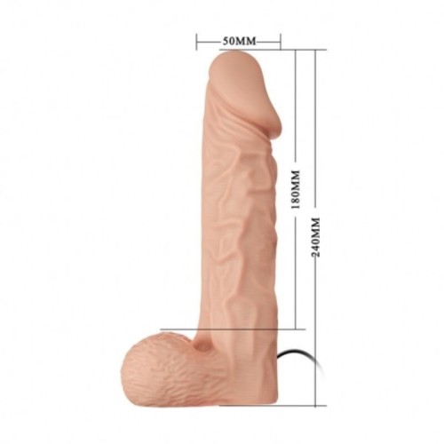 Baile Ultra Passionate Harness 24 Cm - Realistic Dildo with Vibration