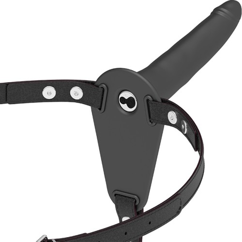 Black 15cm Silicone Vibrator with Harness