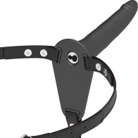 Black 15cm Silicone Vibrator with Harness
