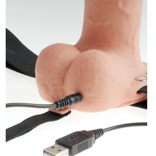 Realistic Penis Harness with Rechargeable Vibrator