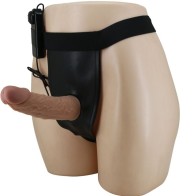 Harness Briefs and Vibrating Dildo for Ultimate Pleasure
