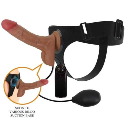 Pretty Love Harness Briefs with Vibrating Dildo 15.5cm - Couples Toy