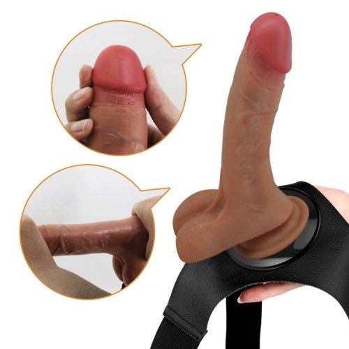 Pretty Love Harness Briefs with Vibrating Dildo 15.5cm - Couples Toy