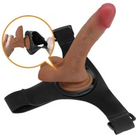 Pretty Love Harness Briefs with Vibrating Dildo 15.5cm - Couples Toy