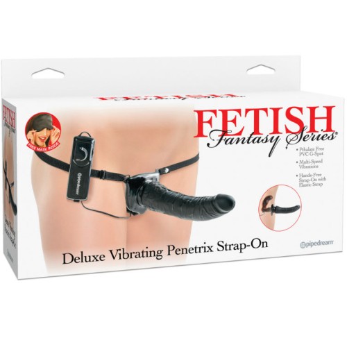 Deluxe Vibrating Strap-On Black
